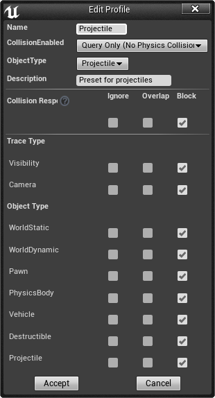 Collision Channel Presets